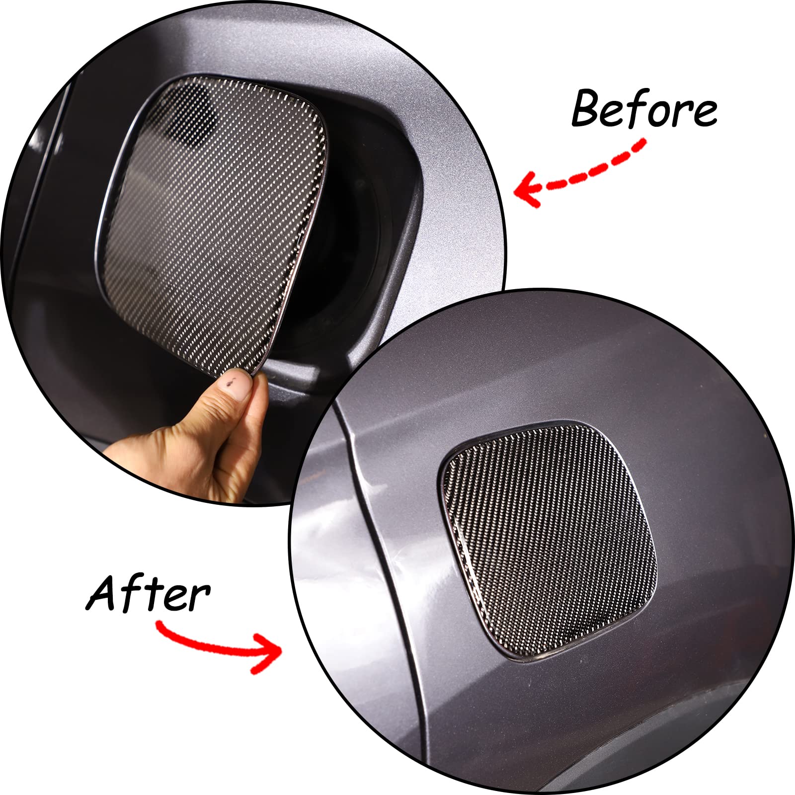 HIRUFAIT Fuel Tank Panel Cover Trim for Honda Pilot 2016-2022 Accessories, Soft Carbon Fibre Oil Gas Cap Decoration Sticker Automotive Exterior Decal Protector (Black)