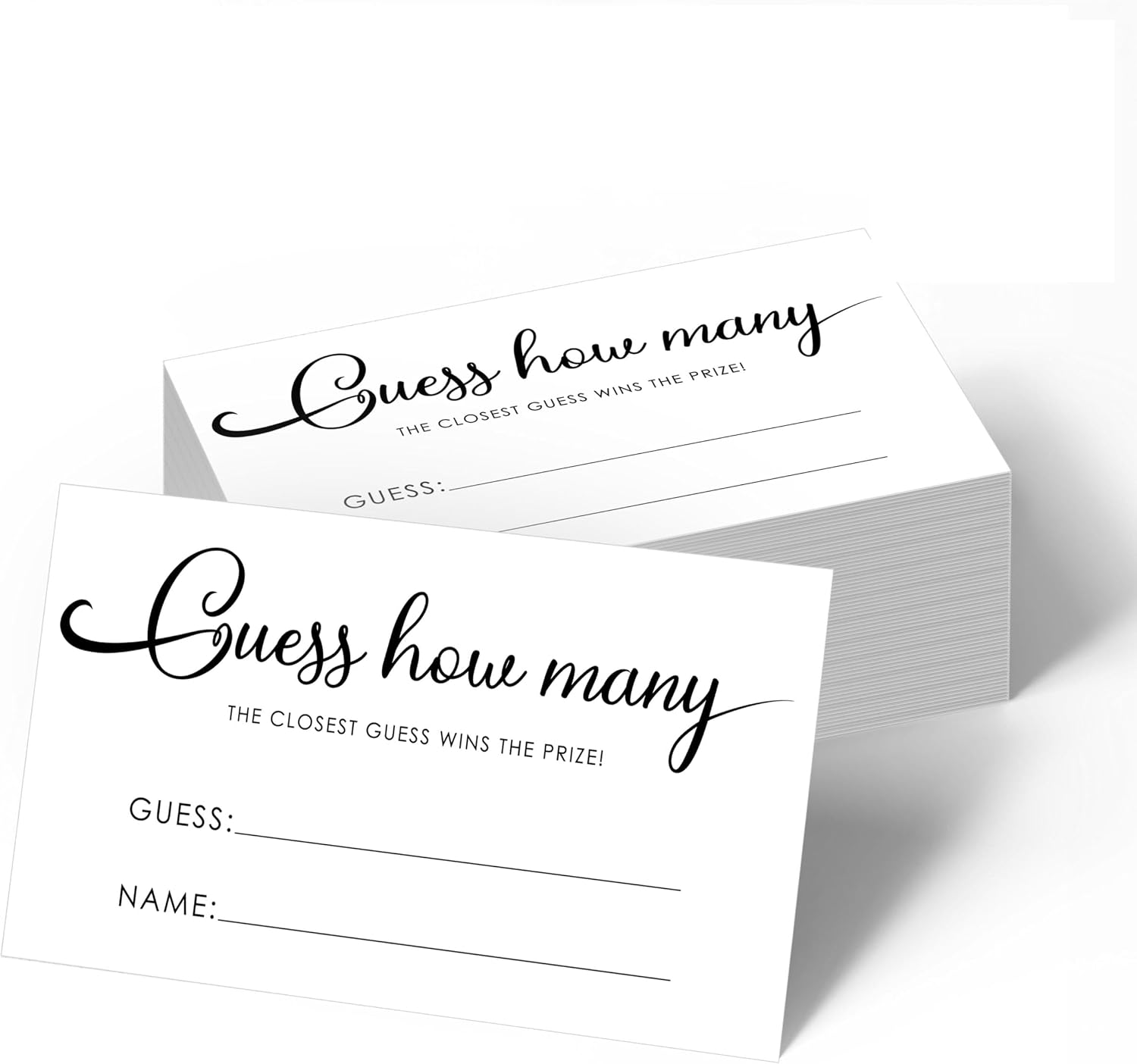Gethelud 60 PCS Guess How Many Game Cards, Baby Shower Jar Guessing Tickets Game for Guests Bridal Shower, Birthday Party (3.5” x 2”)