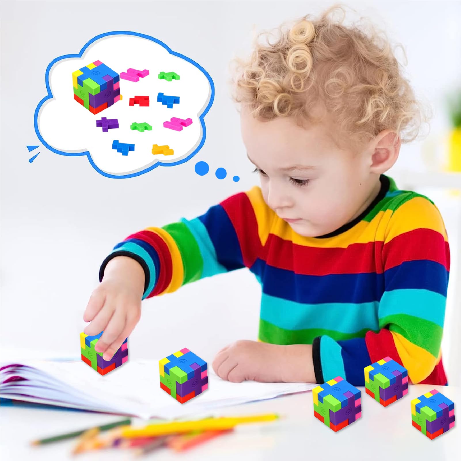 Gomme Da Cancellare A Forma Di Cubo 8 Pezzi | Profumate Alla Frutta | Morbide E Colorate - Foto 5