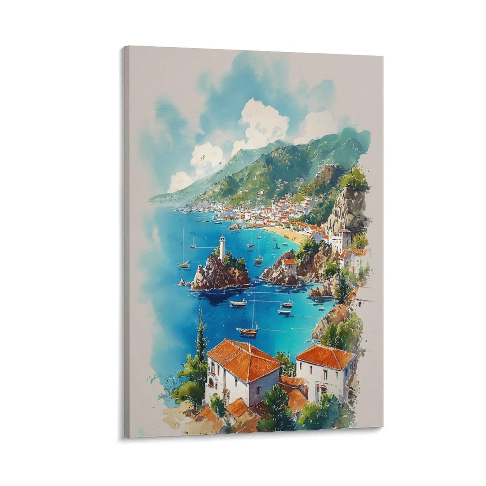 XWYMXZ Catalina Island Art Print California Travel Poster 20x30inch(50x75cm) Vintage Watercolor Canvas Art