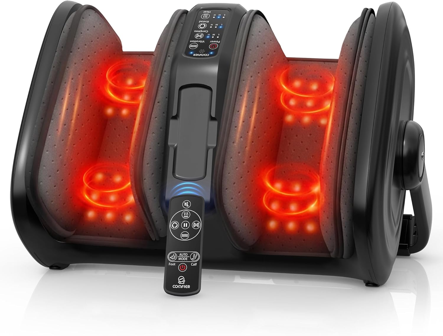 COMFIER Shiatsu Foot Massager with Heat, Foot Calf Massager FSA Eligible Items Only List HSA Feet Massage for Plantar Fasciitis, Christmas Gifts for Women Men Size 14 & Remote Control