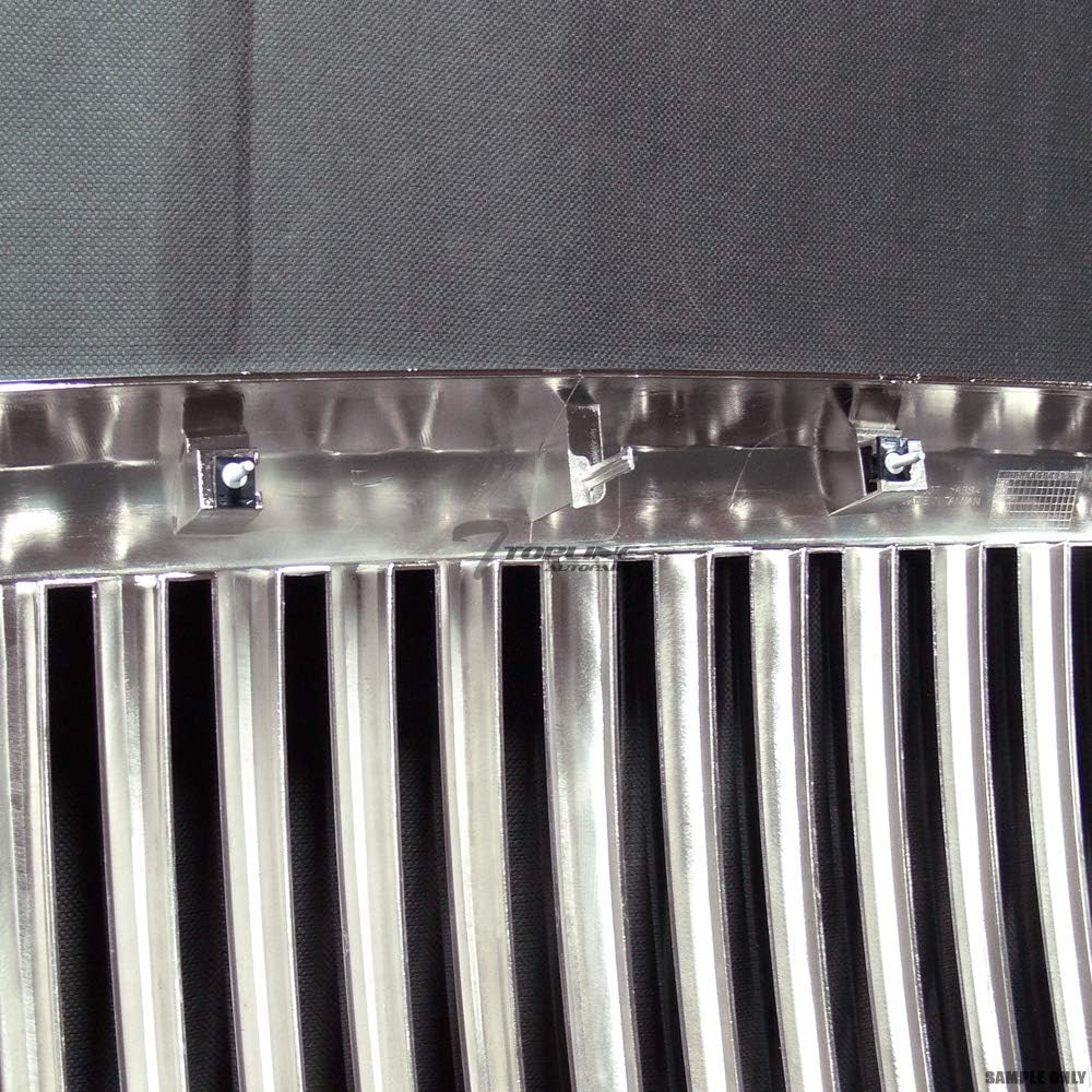Chrome Vertical Front Hood Bumper Grill Grille Cover Compatible with 2006-2009 Dodge Ram 1500/2500 / 3500
