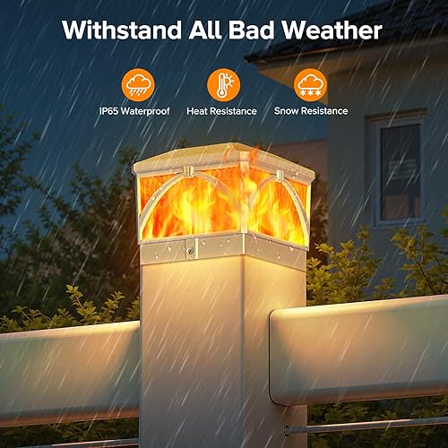 Miniatura 7 de LETMY Luces solares para tapa de poste, paquete de 2 luces solares para postes de valla, luces solares para postes al aire libre, alto brillo,