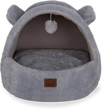 Jungolica Tom Kedi Yata  Gri 40x50 cm,  kar labilir  ift Tarafl  Minder,  st  Kapal  Tasar m, Ultra Yumu ak Pelu , Nefes Alabilen Kuma , Kayd rmaz Taban, Konforlu Kedi Evi