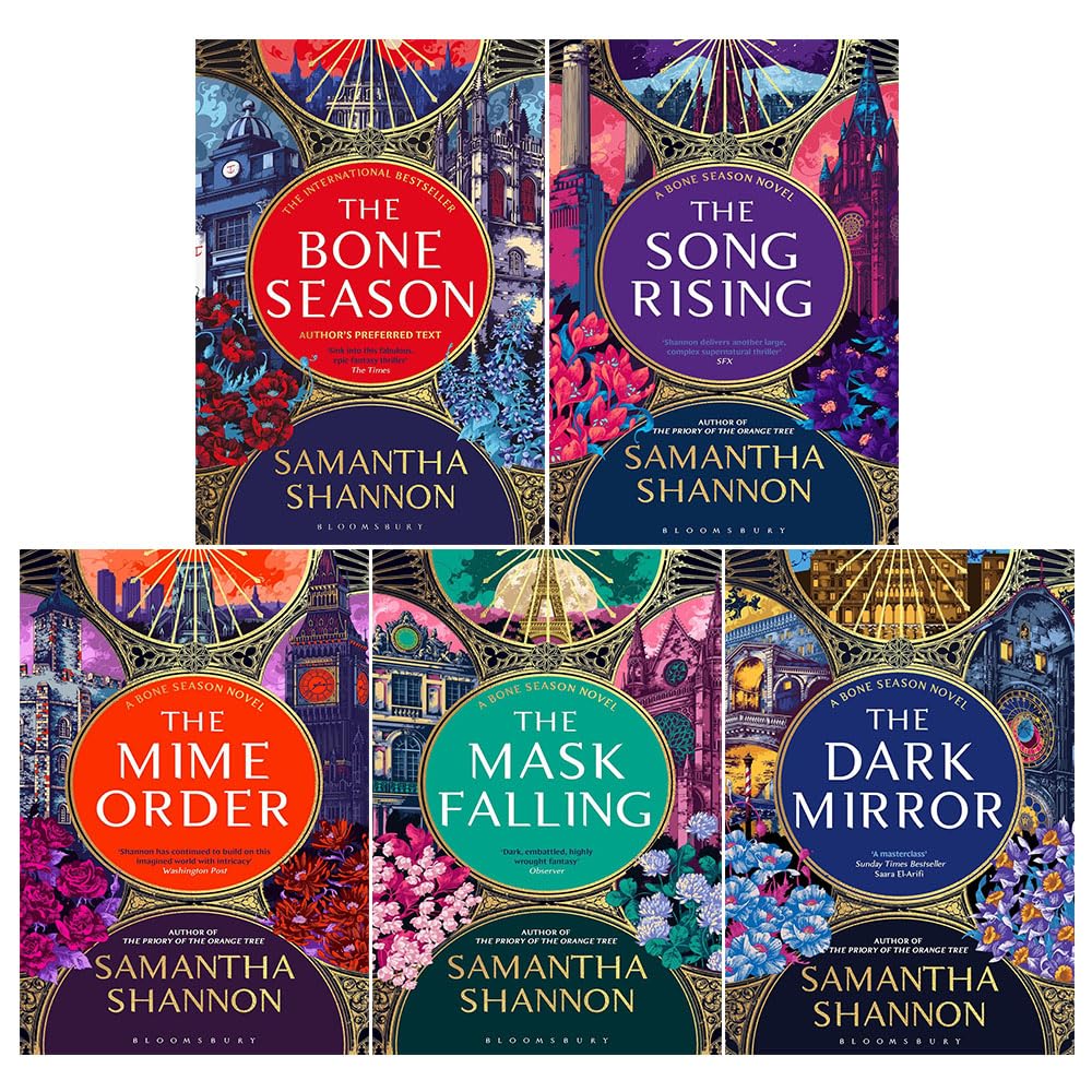 The Bone Season Series 5 Books Collection Set By Samantha Shannon (The Bone Season, The Mime Order, The Song Rising, The Mask Falling & The Dark Mirror)