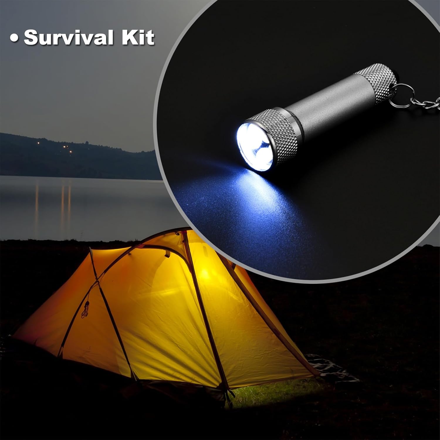 Tatuo 20 Pieces Mini Flashlights Keychain 5 Bulbs LED Keychain for Camping Party Favors