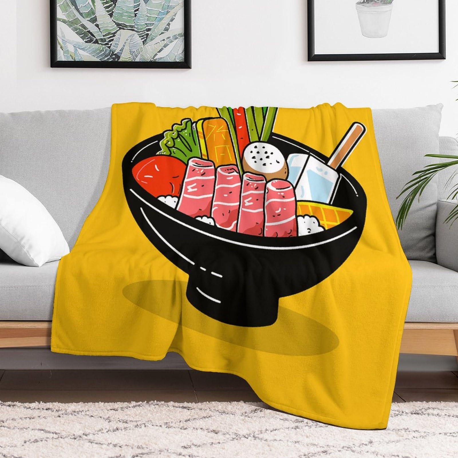 Couverture polaire en flanelle dessin animé 152x127 cm pour lit