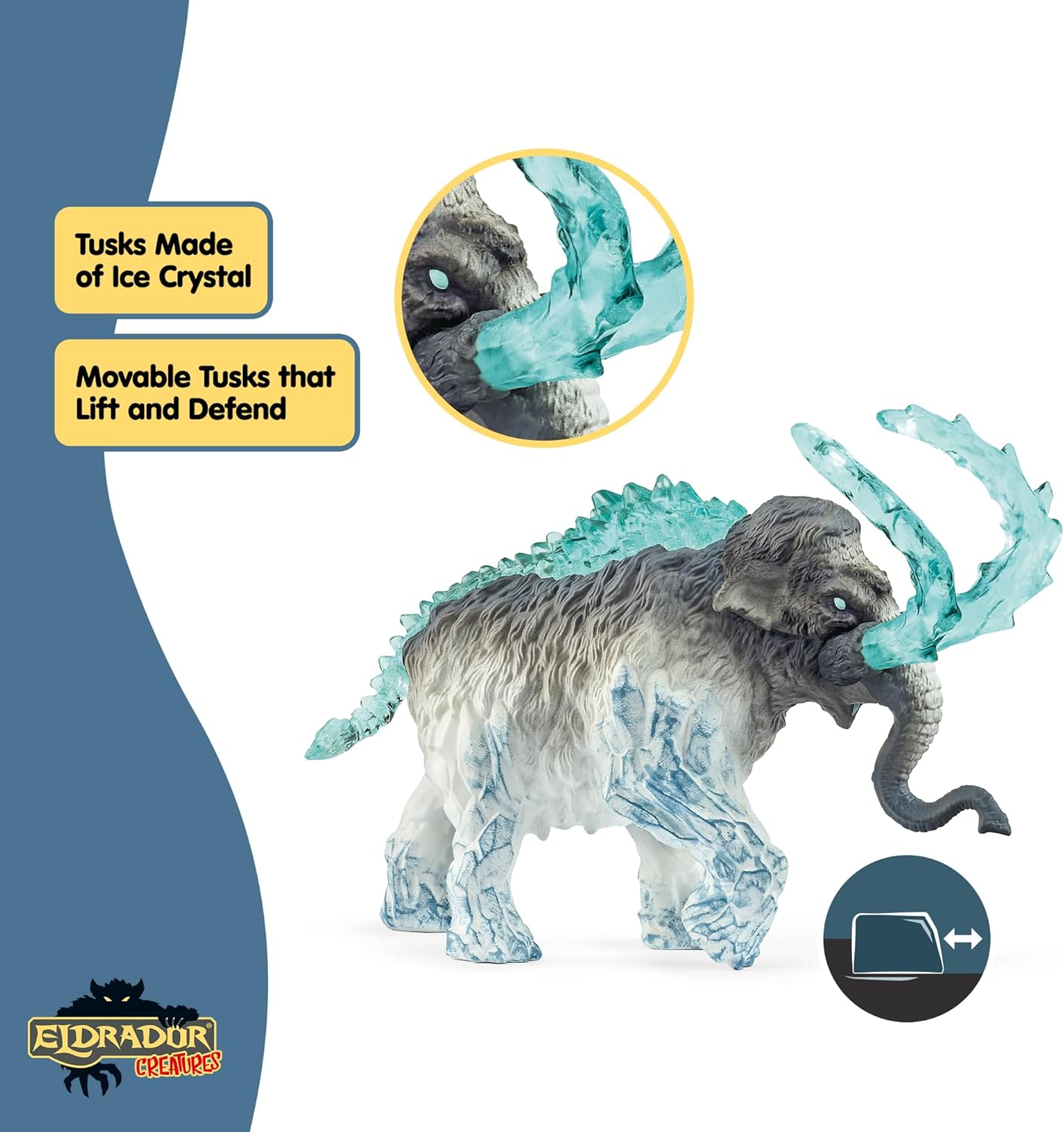 schleich Eldrador Creatures - 7” Frost Mammoth Figurine with Movable Battle Tusks - Durable Monster Toy with Realistic Details - Prehistoric Ice Beast Figure for Imaginative Play - Kids 7+ | 70829
