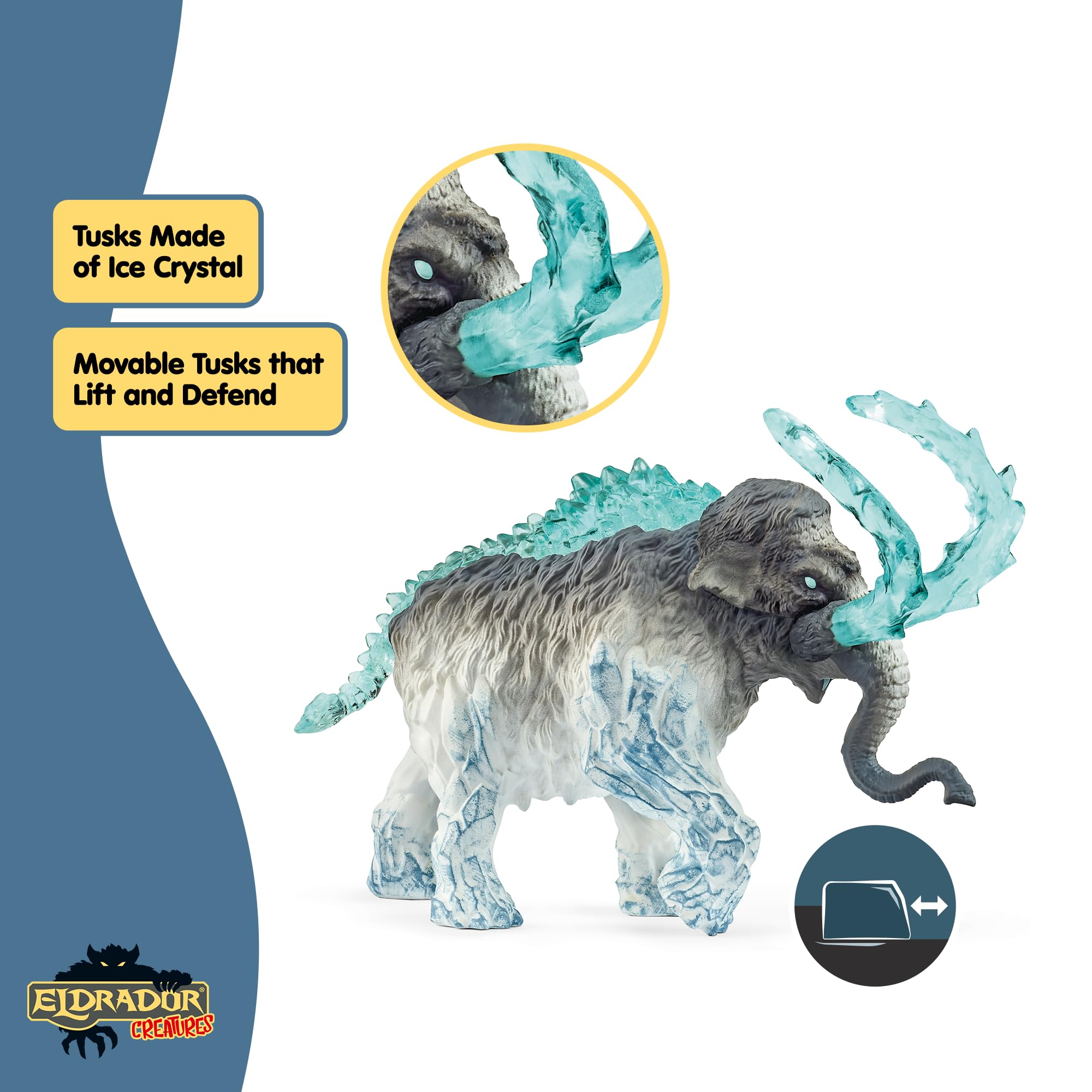 schleich ELDRADOR CREATURES | Mamut lodowy 70829 | Potwór ELDRADOR z ruchomymi kłami |Świetny prezent dla dziewczynek i chłopców | Zabawka od 7 lat | 9 x 16 x 11 cm
