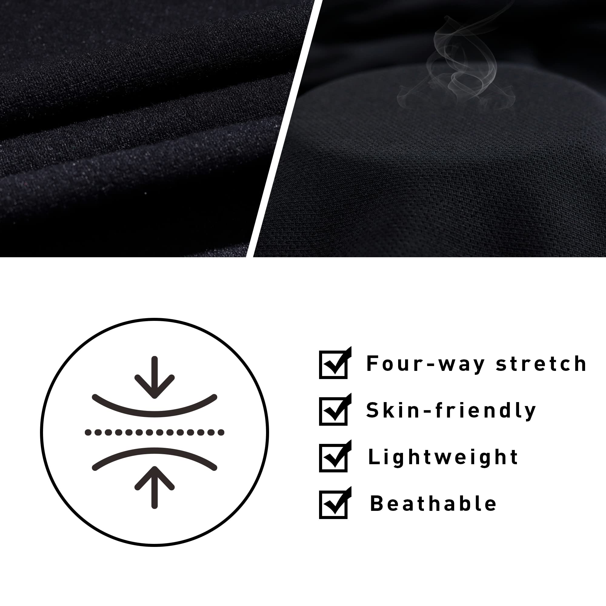 Dooy - Maglia termica da uomo, a maniche lunghe, traspirante, con cerniera e tasche posteriori (nero, 4XL)