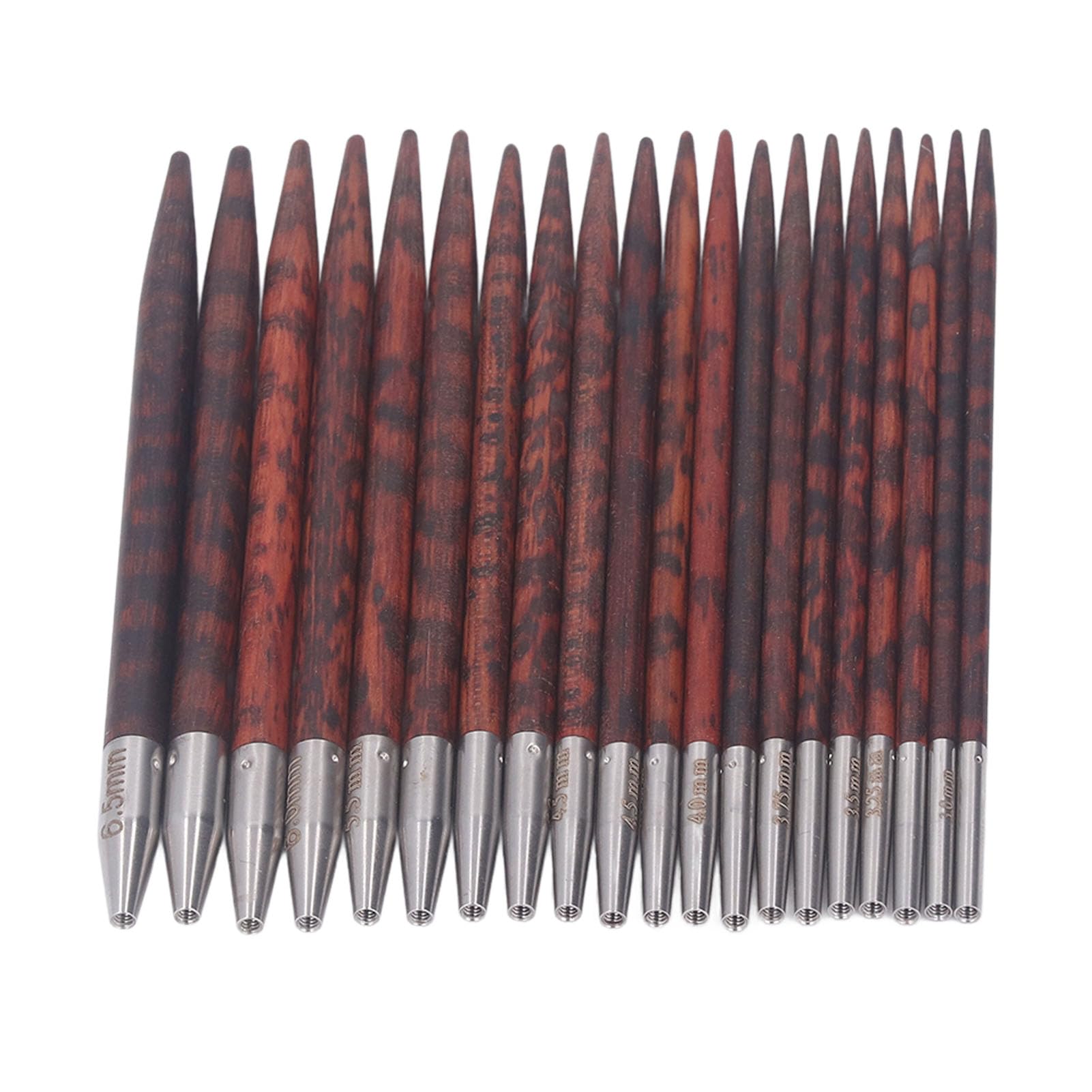 Hamwesh Zestaw Okrągłych Drutów do Robienia na Drutach, od 3,0 Mm do 6,5 Mm Ergonomiczny Drewniany Uchwyt Wymienne Druty Robienia na Drutach, Aluminium Stal Nierdzewna z torbą Przechowywania Czapek