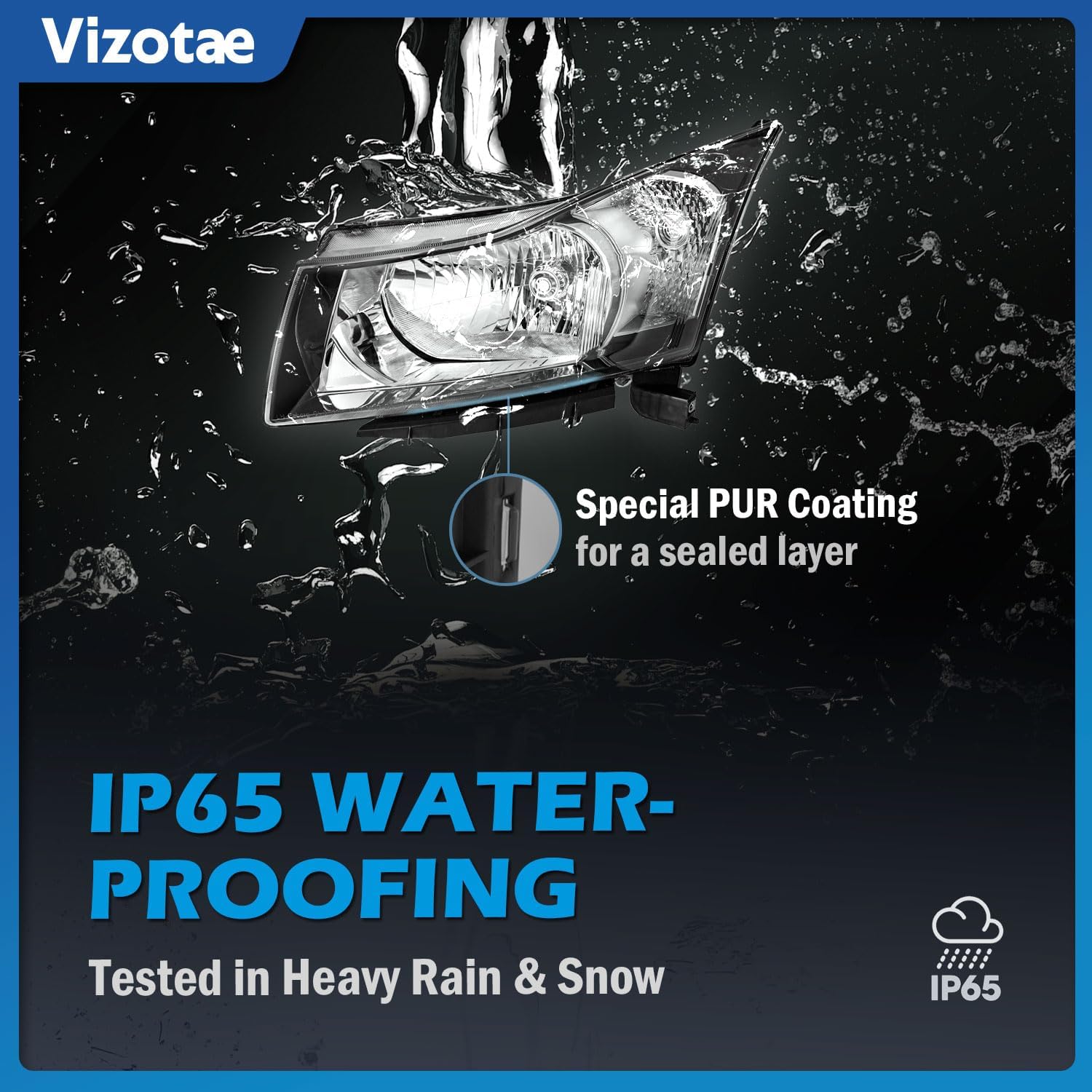 Headlights Assembly W/Bulbs for 2011-2015 Chevy Cruze Diesel/2015 Cruze L/2016 Limited Halogen Headlamp Replacement Driver & Passenger Side