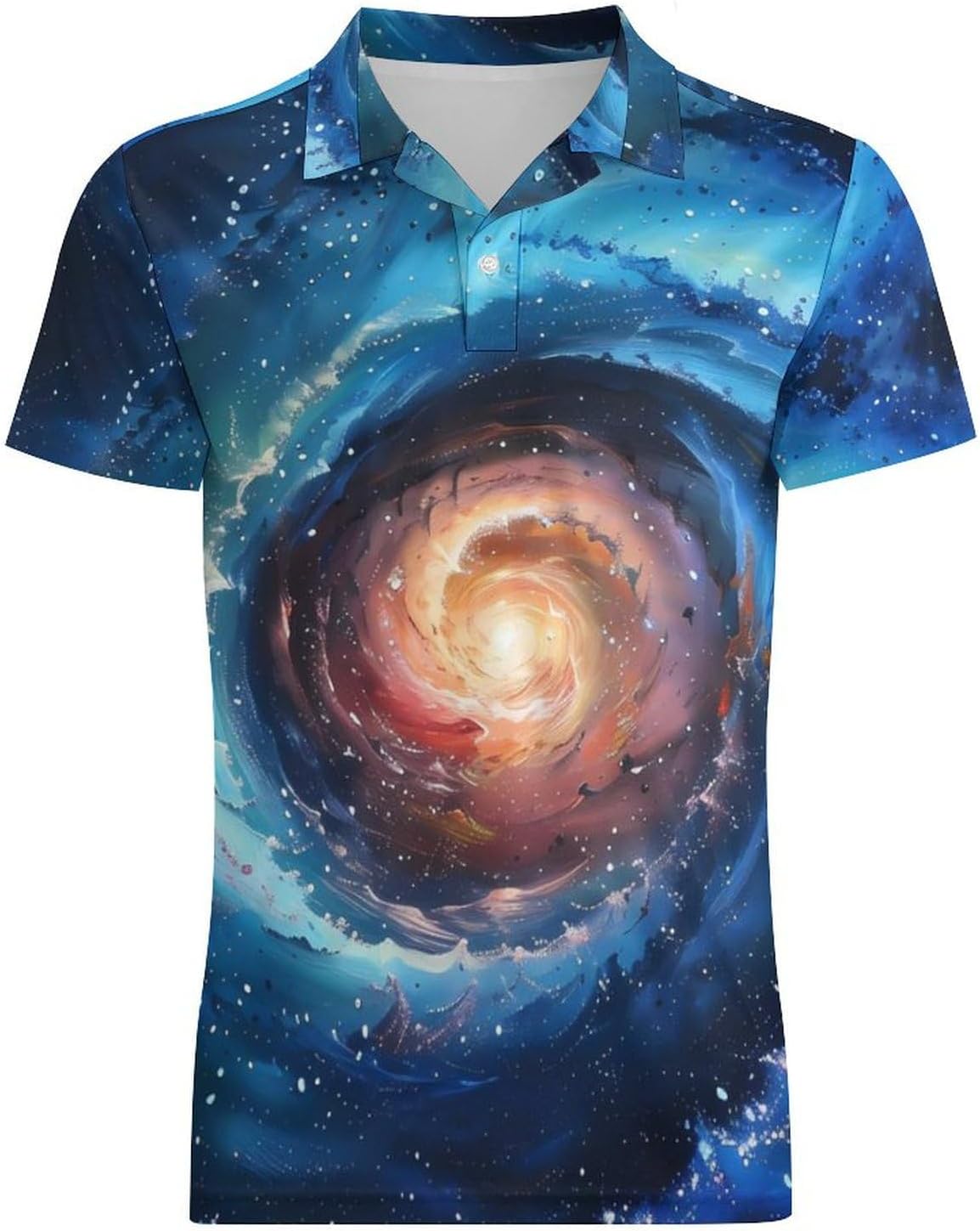 Spiral Galaxy Novelty Men's Short Sleeve Shirt Golf Tennis Shirts Work T-Shirt Sport Tee