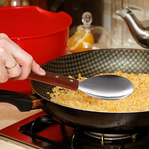Miniatura 7 de 2 espátulas japonesas de arroz versátil antiadherente para servir con mango de madera, cucharada de tofu para el hogar y la cocina, grande