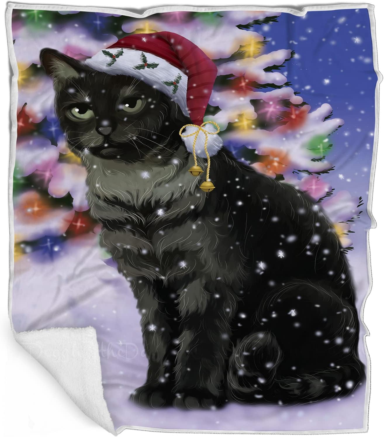 Doggie of the Day Tabby Cat Blanket - Christmas Winterland Wonderland - Super Soft & Warm Pet Theme for Sofa or Bed, Warm Fleece, Sherpa or Woven Material, BLNKT89476 (50x60 Woven)