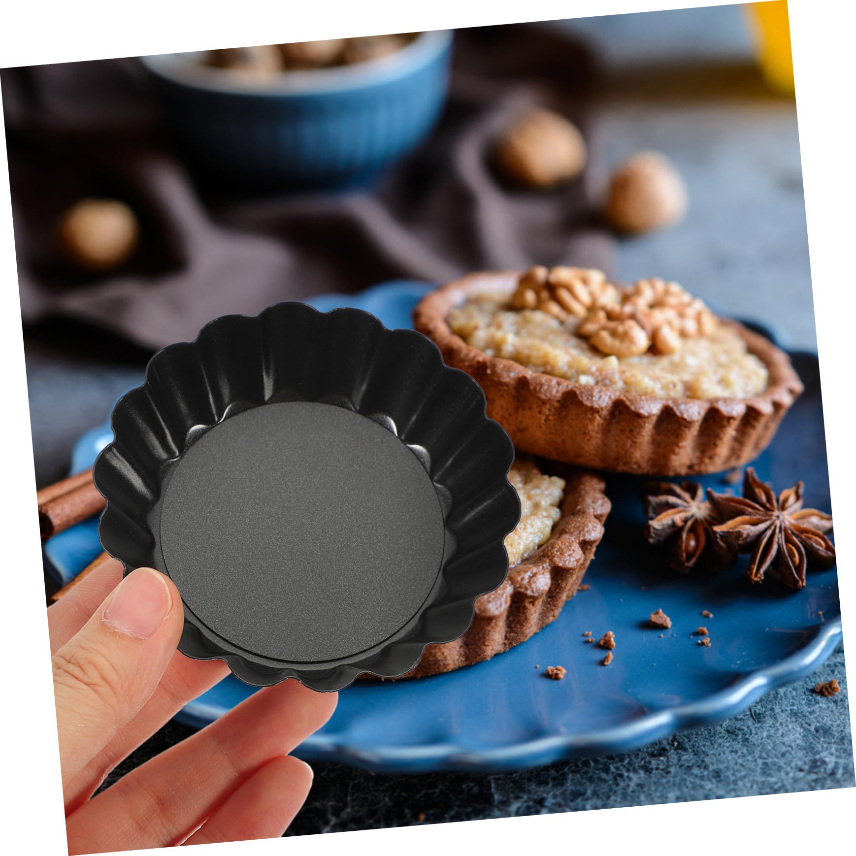 8 piezas Molde para Tartas Acero Resistente al Calor Antiadherente Mini Bandejas para Horno para Tartaletas y Cupcakes Pequeños