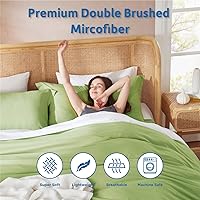 Vista 6 de Nestl Juego de funda de edredón suave de doble cepillado y cierre de botones, juego de 3 piezas: 1 funda de edredón 104 x 98 pulgadas y 2 fundas