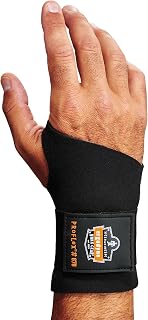 Ergodyne ProFlex 670 Ambidextrous Single-Strap Wrist Support, Medium , Black