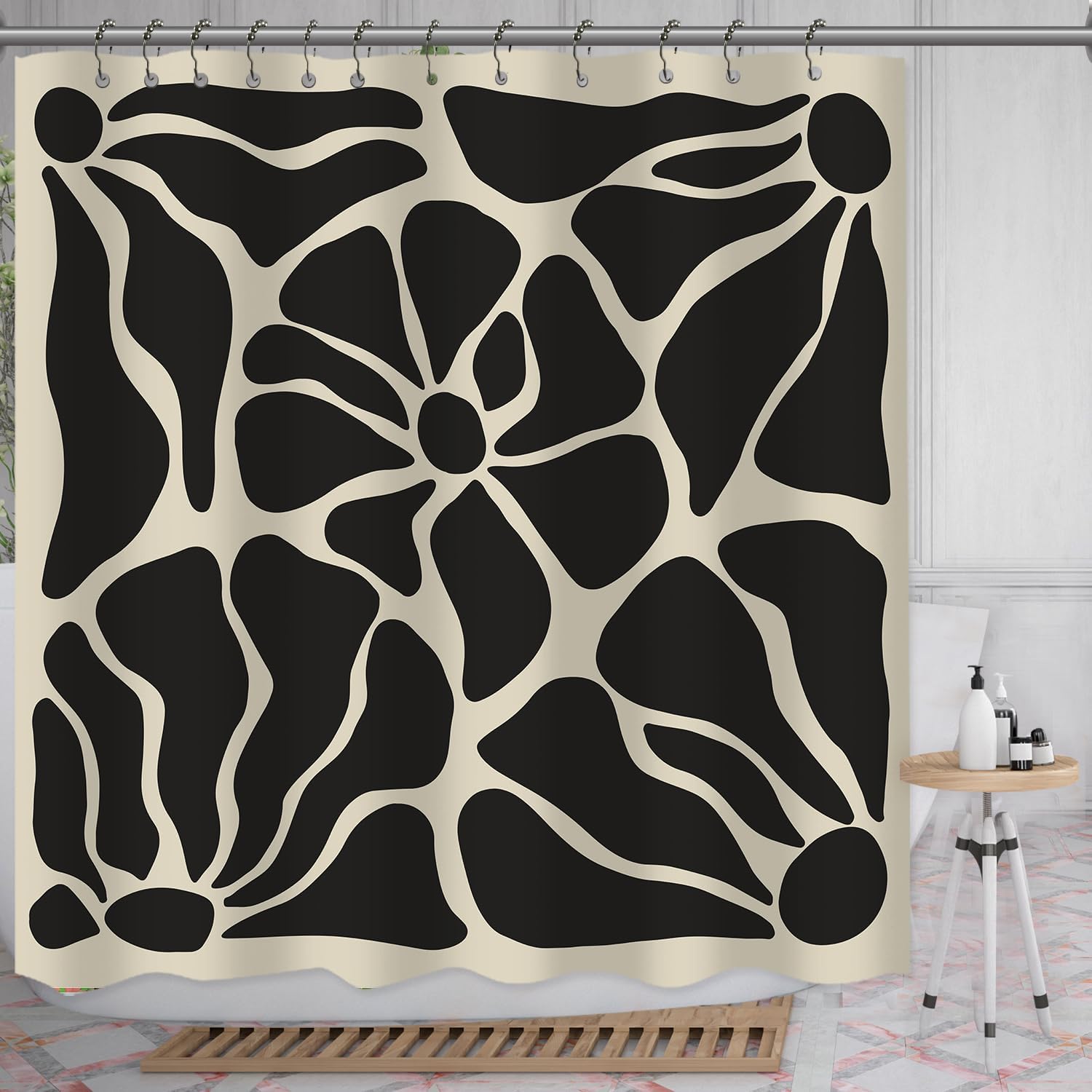 She Love Colorful Landscape Mountain Shower Curtain Nature Abstact Forest Lake Watercolor Art Painting Green Shower Curtains with Metal Hooks 72x84 Inch Waterproof Polyester Bathroom Curtain