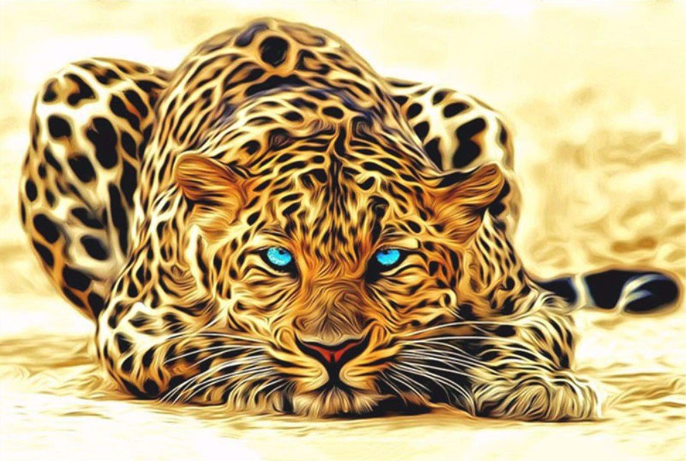 ABEUTY Malen Nach Zahlen Set – Tiger Motiv Auf Leinwand 40x50 Cm, Inkl. Acrylfarben & Pinsel