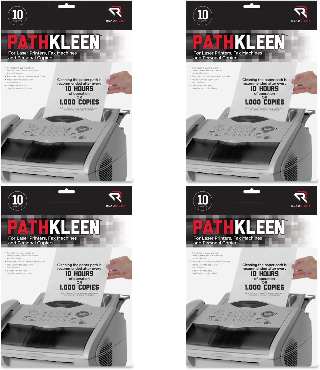 Read Right PathKleen Laser Printer Cleaning Sheets, 8.5 x