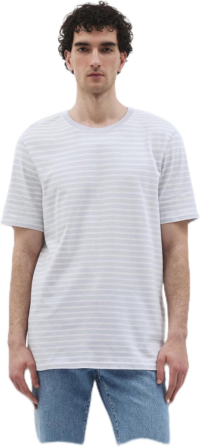 STRIPED CREW NECK T-SHIRT IN ARCTIC ICE