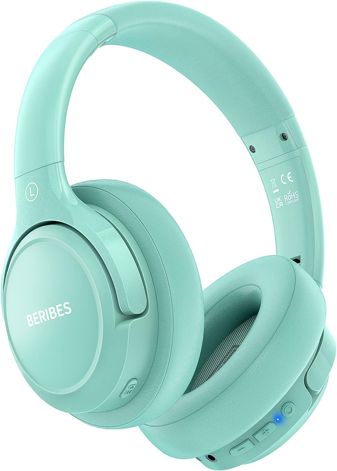 BERIBES Bluetooth Headphones Over Ear, 65H Playtime and 6 EQ Music Modes Wireless Headphones with Microphone, HiFi Stereo Foldable Lightweight Headsets, Deep Bass for Home Office Cellphone PC Ect.