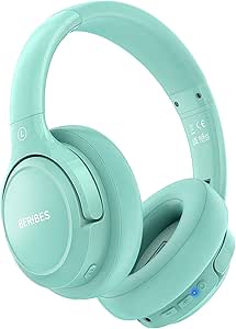 Bluetooth Headphones Over Ear, BERIBES 65H Playtime, 6 EQ Music Modes (Green)