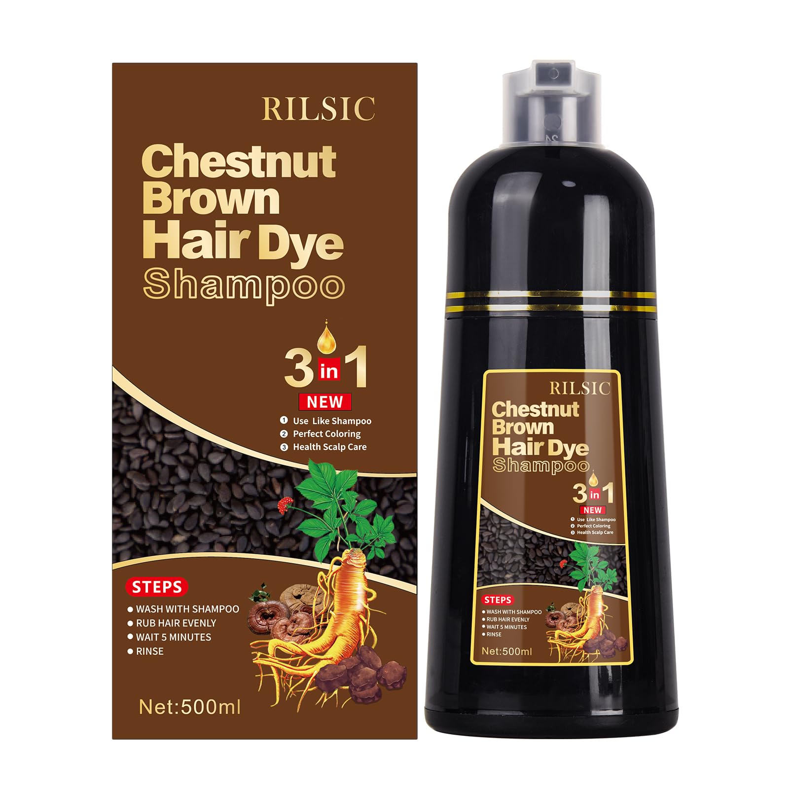 Amazon.com : Chestnut Brown Herbal Hair Color Shampoo - 3 in 1