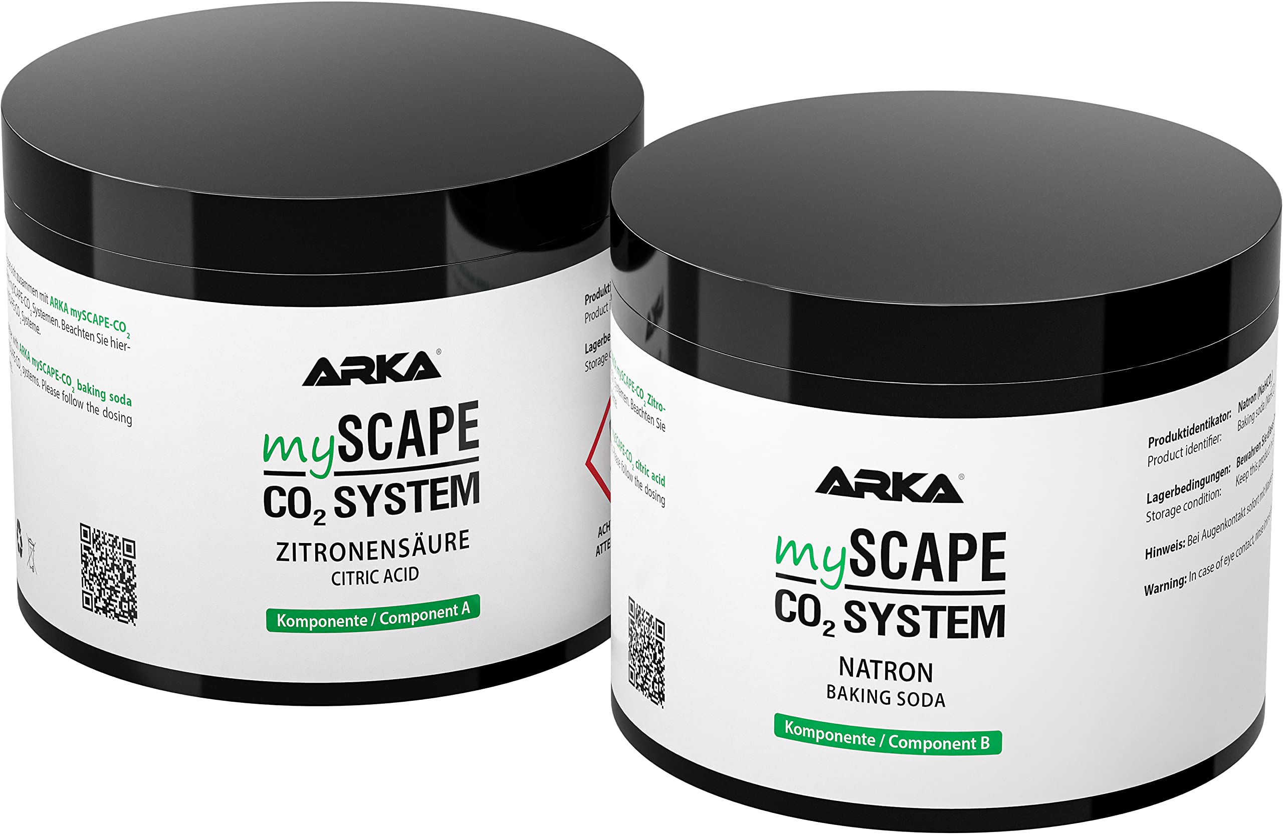 CO2 refill set – ARKA mySCAPE-CO2 Refiller 800 g (2×400 g) – DIY CO₂ solution with citric acid & baking soda – easy dosing & long-lasting – for planted aquariums – safe & efficient – aquascaping