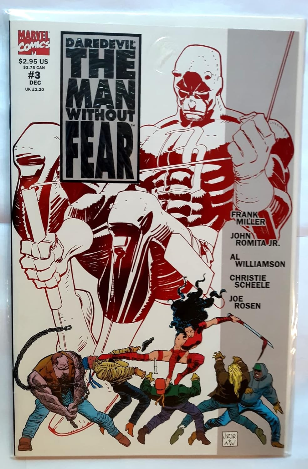DAREDEVIL THE MAN WITHOUT FEAR 3, December 1993 (Volume 1) JOHN ROMITA JR. FRANK MILLER