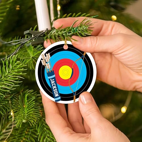 Miniatura 5 de Adornos personalizados de tiro con arco, adorno de arco y flecha, adorno de caza 2024, adorno de Navidad de arquero, regalos de tiro con arco,