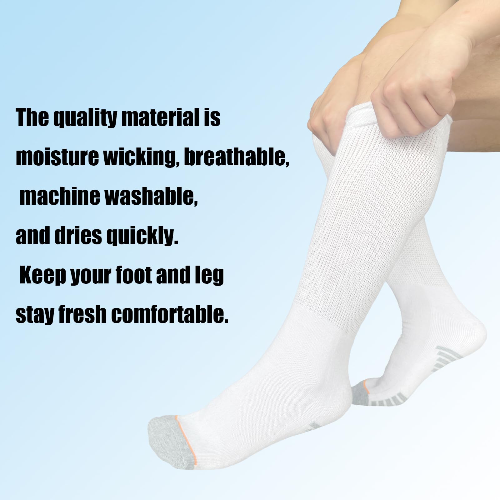 2 pares de calcetines para botas de caminar, calcetines transpirables para botas quirúrgicas, ortopédicos quirúrgicos para hombres y mujeres, color blanco, Blanco, talla única