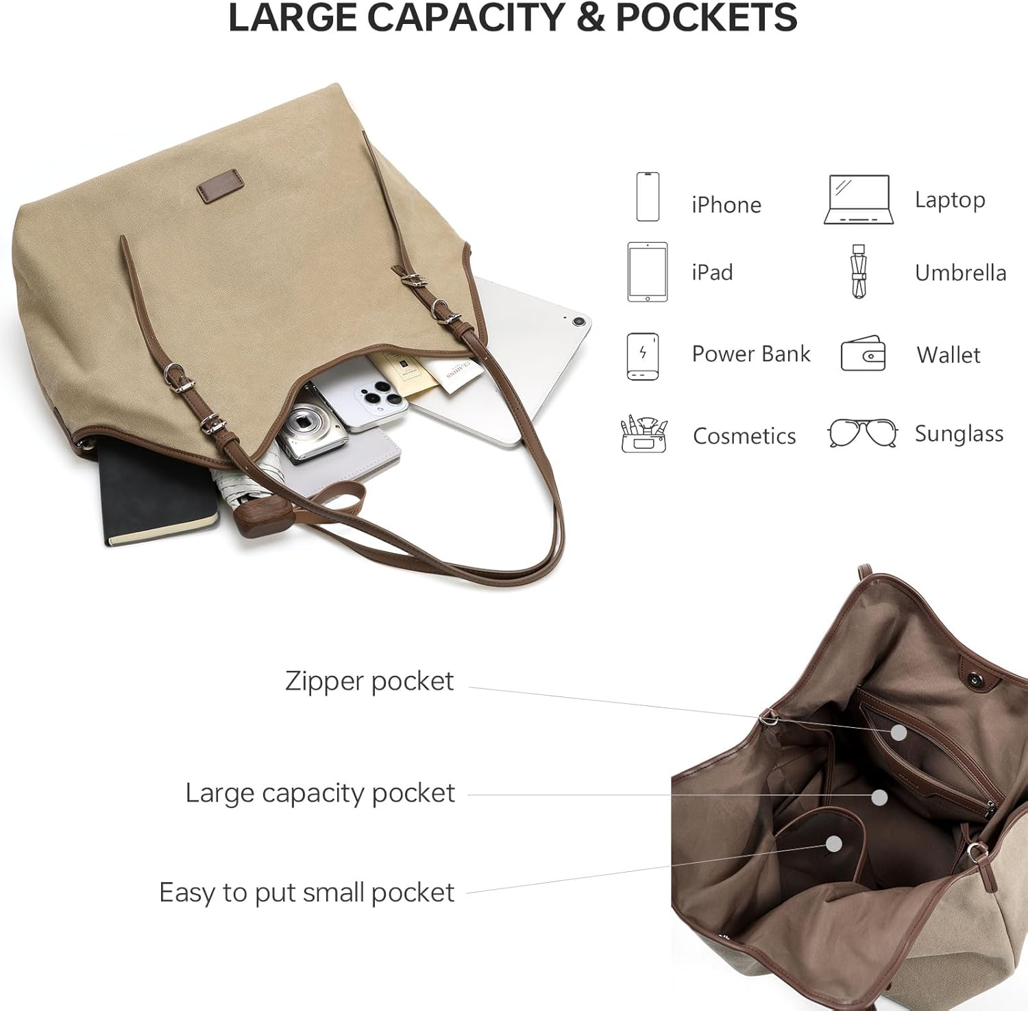 totebag PU Leather HoboTote Large Convertible Shoulder Purse for Commuting Crossbody bags - Image 4