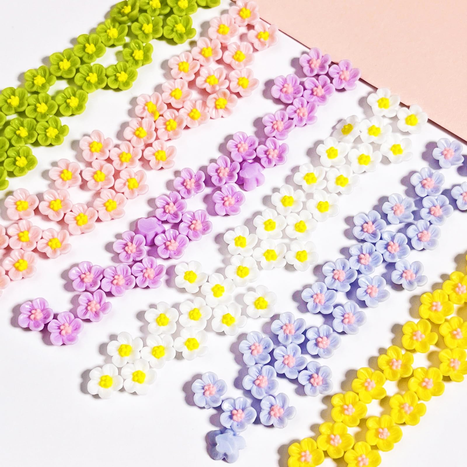 100 Pieces Mini Flowers for Crafts Dollhouse Miniatures Resin Tiny Things Micro Flowers for Dollhouse Fairy Garden Micro Landscaping Decoration - Image 3