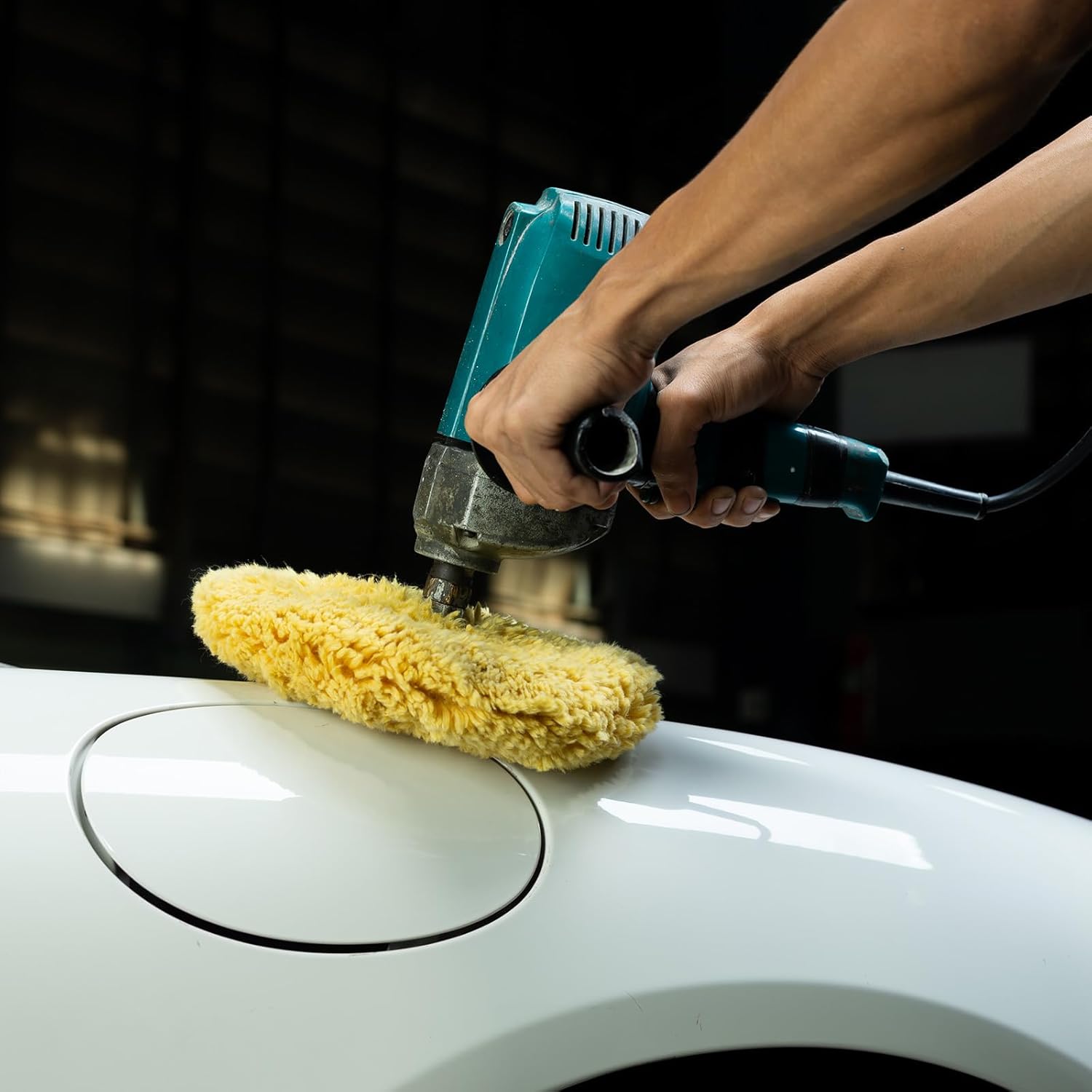 HARFINGTON 3pcs Wool Polishing Pads, 7 inch Wool Buffing Pad with Hook and Loop Back Cutting & Polishing for Car Motorcycle Washing Machine Refrigerator Furniture