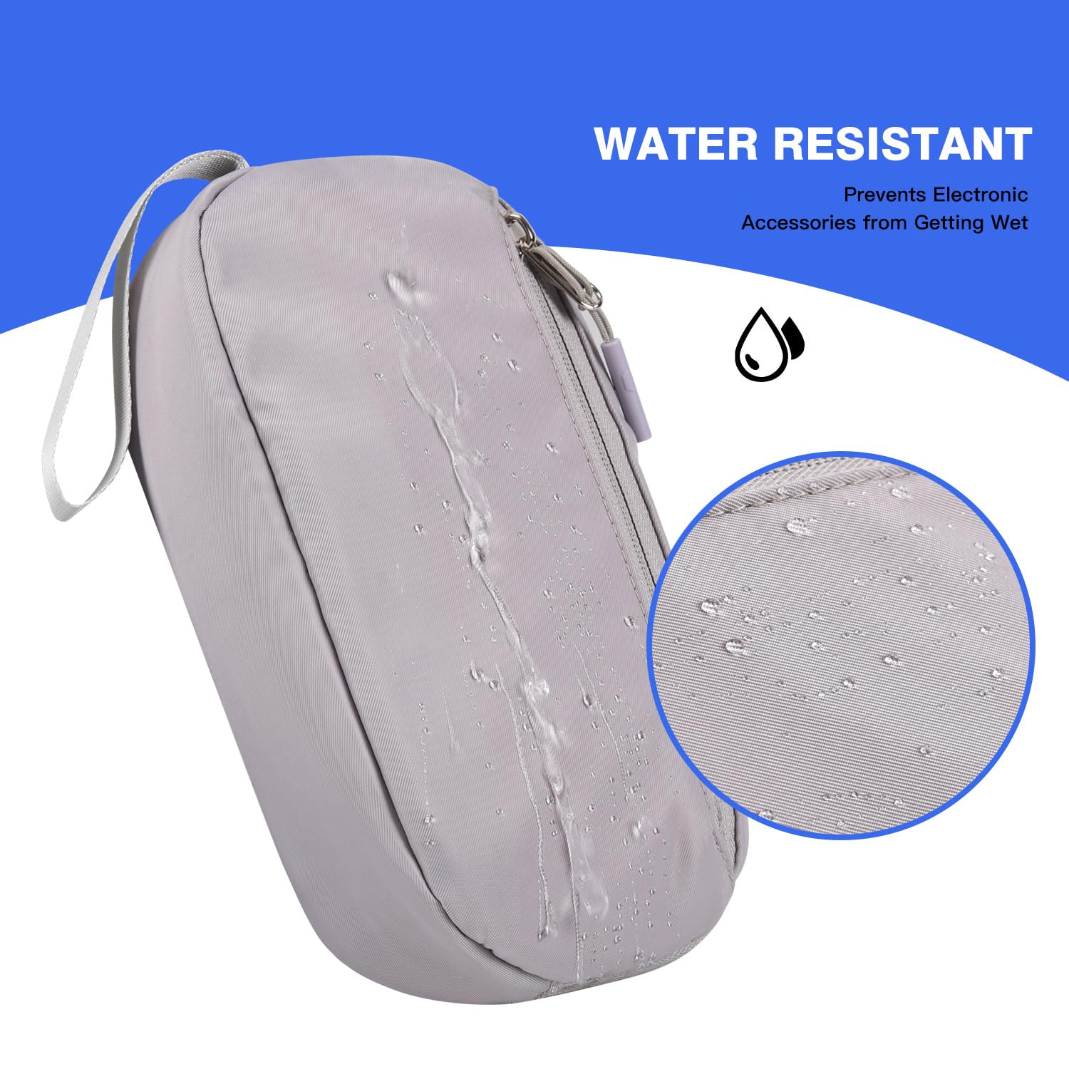 CAAORDKSO Electronic Organizer Pouch Bag, Cord Organizer Case Travel Cable Organizer Bag Waterproof Portable Electronic Accessories Case for Cable, Cord, Charger, Phone, Power Bank, USB, Earphone,Grey