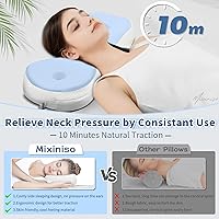 Vista 2 de Almohada de Apoyo para el Cuello, Pequeña Almohada Cervical Enrollable de Espuma de Memoria, Dispositivo de Tracción Cervical, Almohada de Respaldo