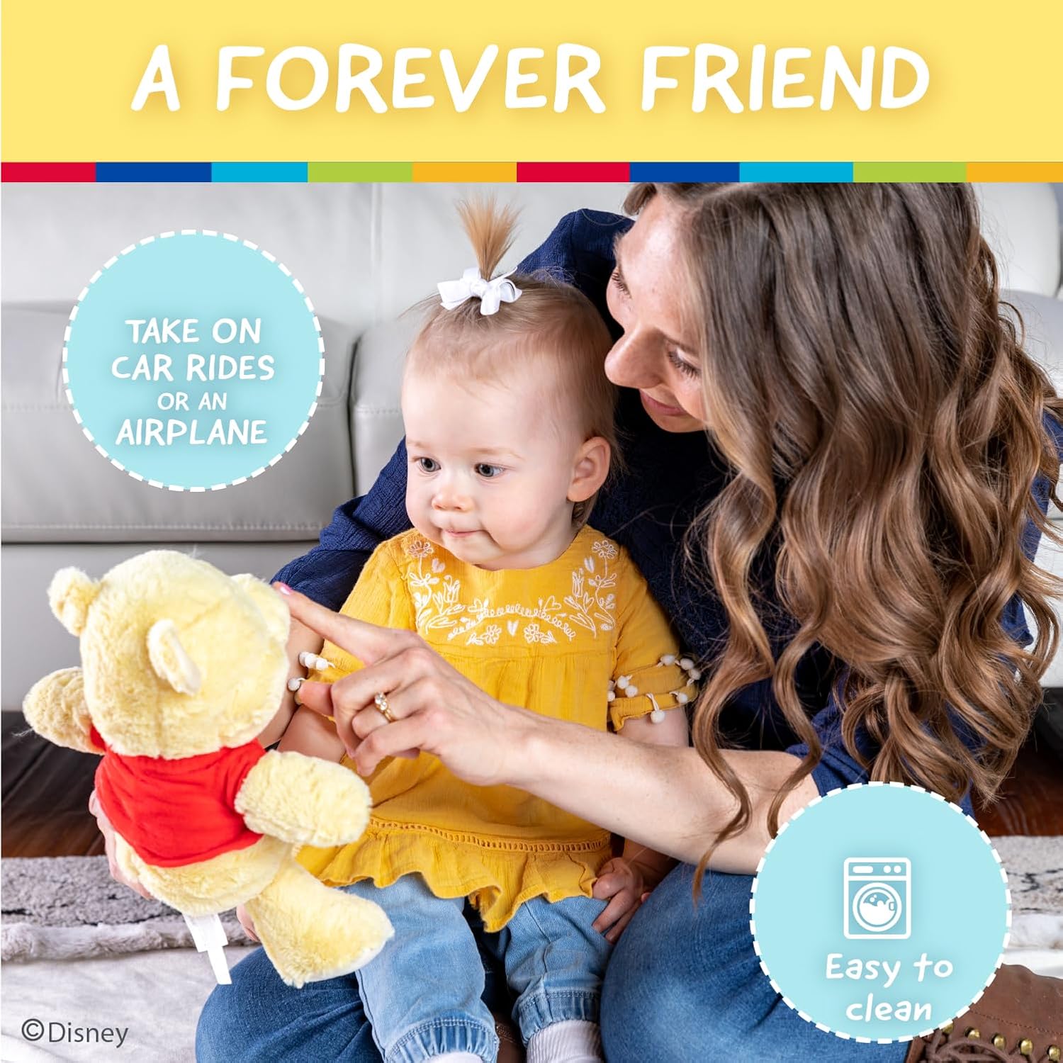 Kids Preferred Disney Baby Winnie the Pooh and Friends Stuffed Animal with Jingle and Crinkle, Pooh 12” - Image 5