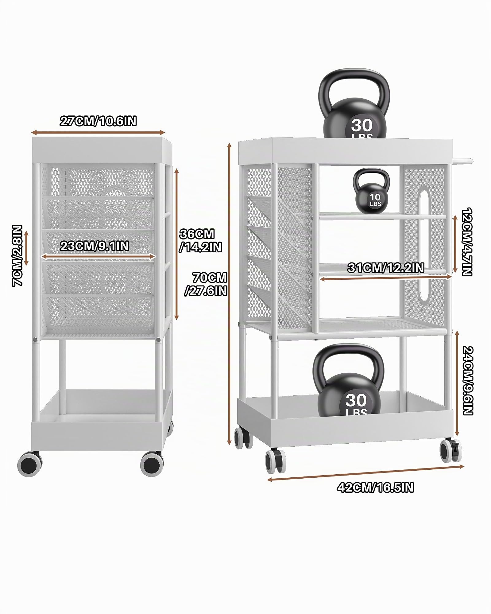 Organizador MetáLico para Materiales Artísticos, 5 Niveles Carro