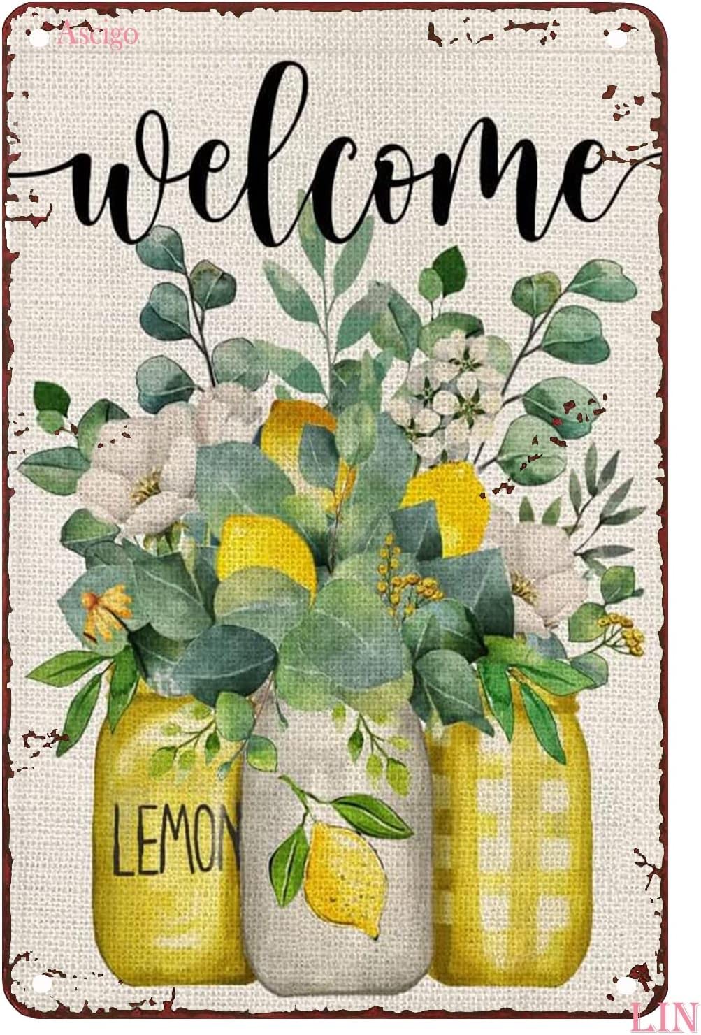 Plaque métal Mason Jar Lemon pour décorer votre cuisine ou terrasse d'été