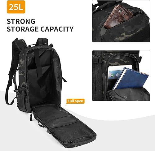 Miniatura 5 de HUNTVP Mochila táctica militar MOLLE mochila caza mochila equipo asalto paquete 25L WR