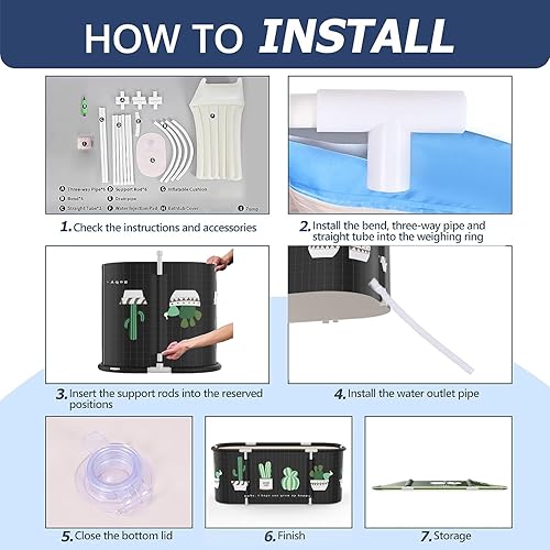 Miniatura 3 de Bañera portátil para cabina de ducha, grande de 47 pulgadas plegable para adultos, baño familiar separado, bañera plegable japonesa, ideal para baño