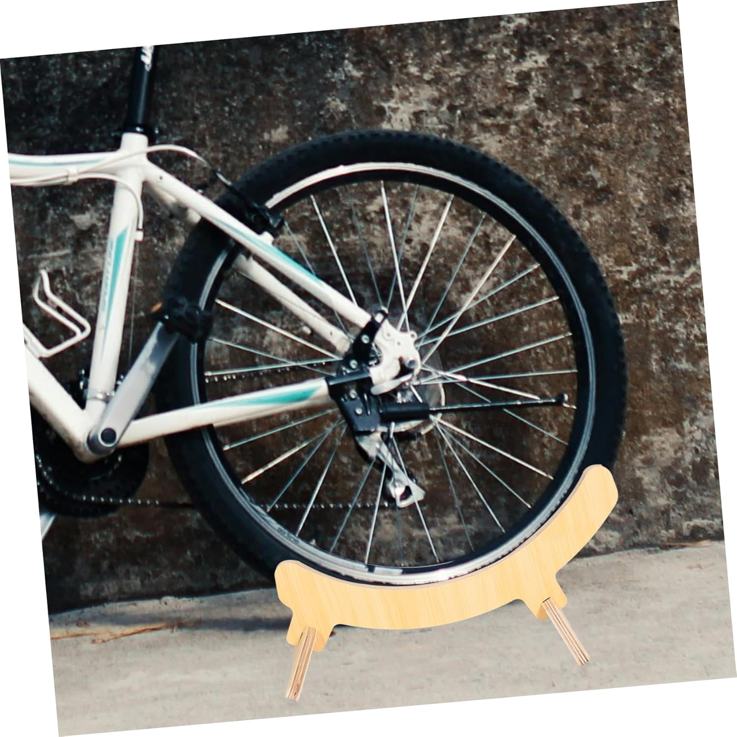 Lurrose Solid Wood Frame Bike Rear Parking Stand Displaying Stand Support for Road Mountain Bikes Easy Assembly