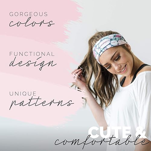 Miniatura 51 de Maven Thread 4" Wide Workout Headbands for Women – Non-Slip Sweatbands for Gym, Running & Yoga Urbano