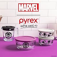 Vista 3 de Pyrex Prep & Store - 8 recipientes de vidrio para almacenamiento de alimentos con (1) taza medidora de 2 tazas con tapa, (2) almacenamiento