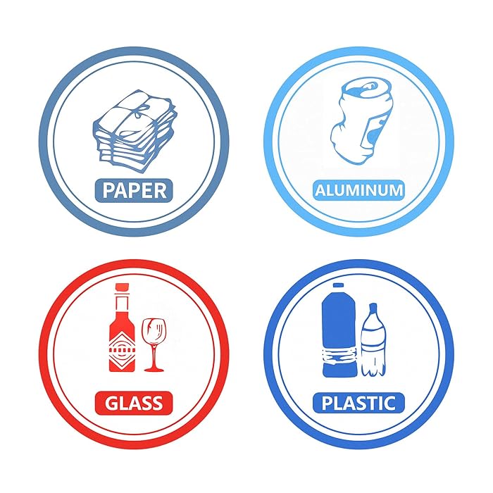 Buy 12 Pieces Recycling Sorting Sticker Trash Recycle Decal Recycling