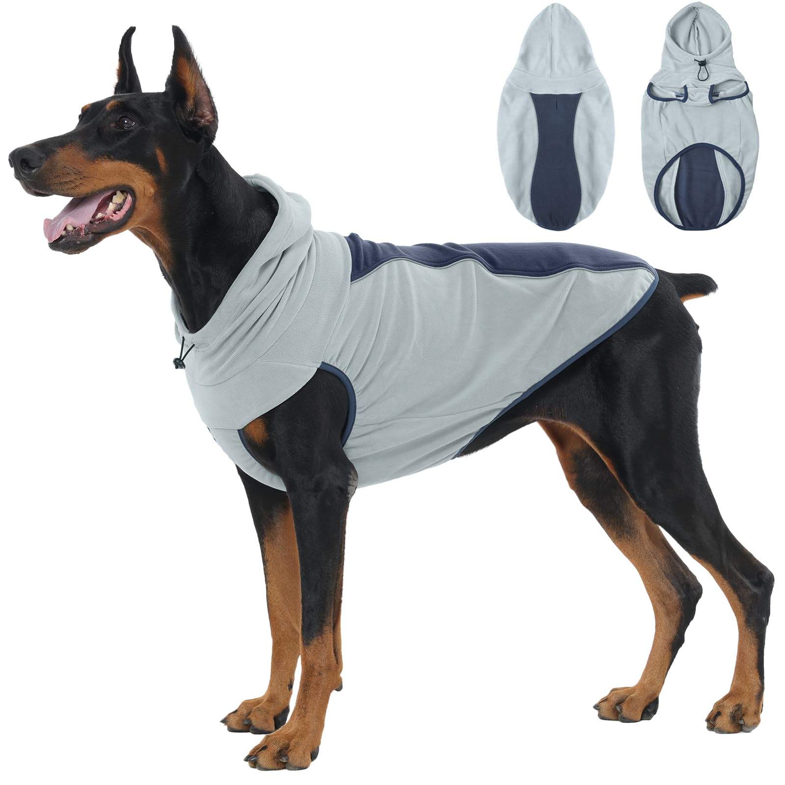 IECOii Warm Coats & Jackets for Dogs,XXXXL Lightweight Dog Jacket with Leash Hole & Adjustable Drawstring,Dog'sWarm Vest,Windproof Thin Jacket for Large Dogs,Adjustable Dog Winter Coats,Blue,4XL