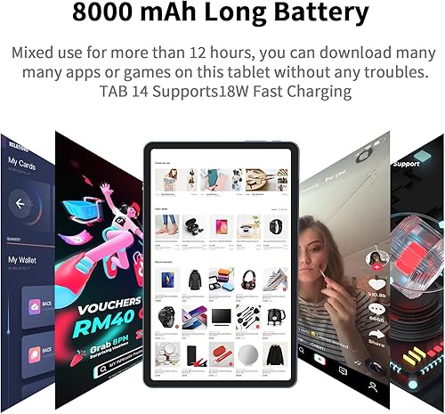 Miniatura 6 de VASOUN Tablet Android 11 de 10.4 pulgadas, tableta de 16 GB+256 GB, 4G LTE Dual SIMS, tableta para juegos octa-core de 2.0 GHz, pantalla IPS de 2K,