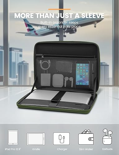 Miniatura 4 de DOMISO Funda para laptop de 15.6 pulgadas con asa, protectora contra golpes, impermeable, de EVA, para Yoga 720, IdeaPad 310, 320, ThinkPad